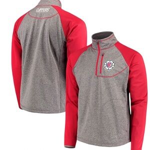 LA Clippers Gray/Red Mountain Trail Half-Zip Pullover Jacket M 12-14
